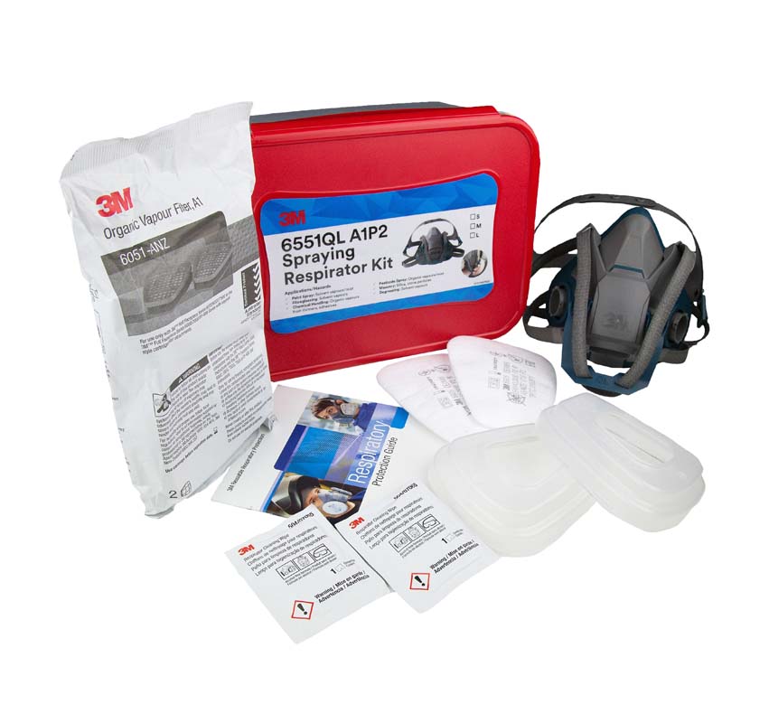 3M Spraying Half Face Reusable Respirator Starter Kit 6551QL (6500QL Series) (Quick Latch) (A1P2)