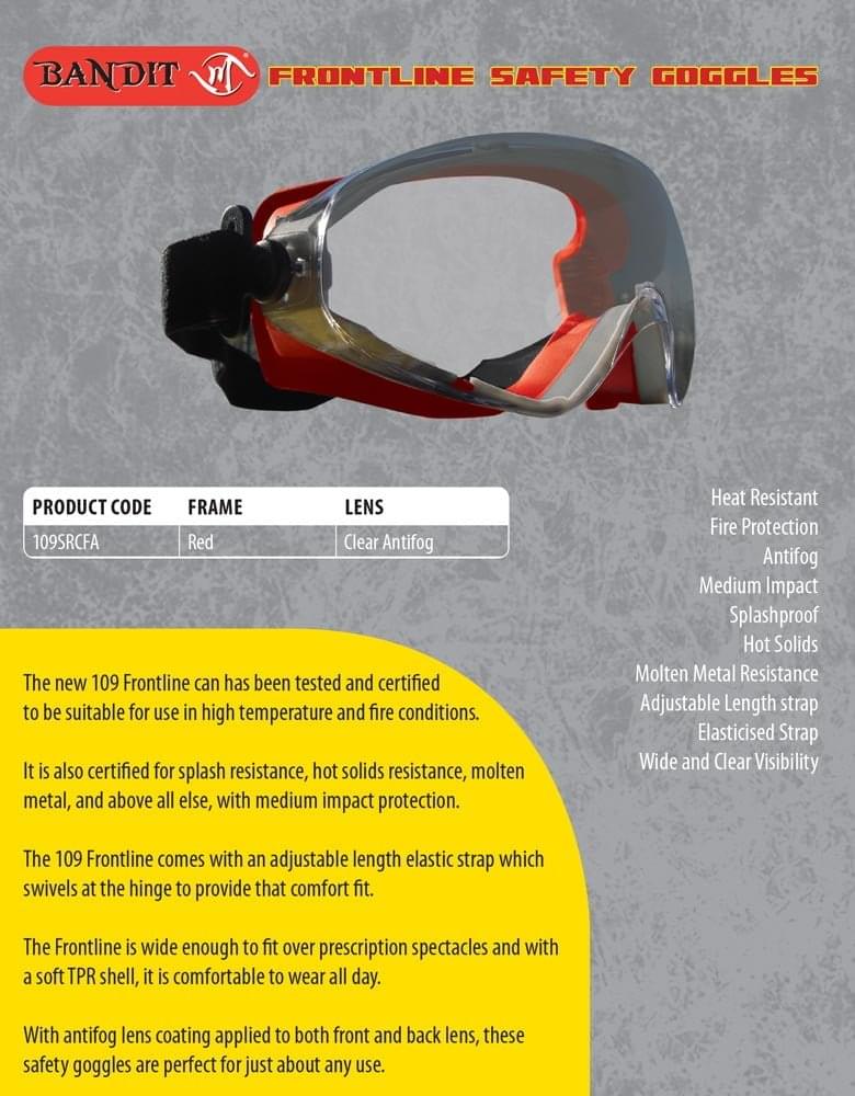 Jack Armour Frontline 109SRCFA (Fire Goggle) (Fully Sealed).