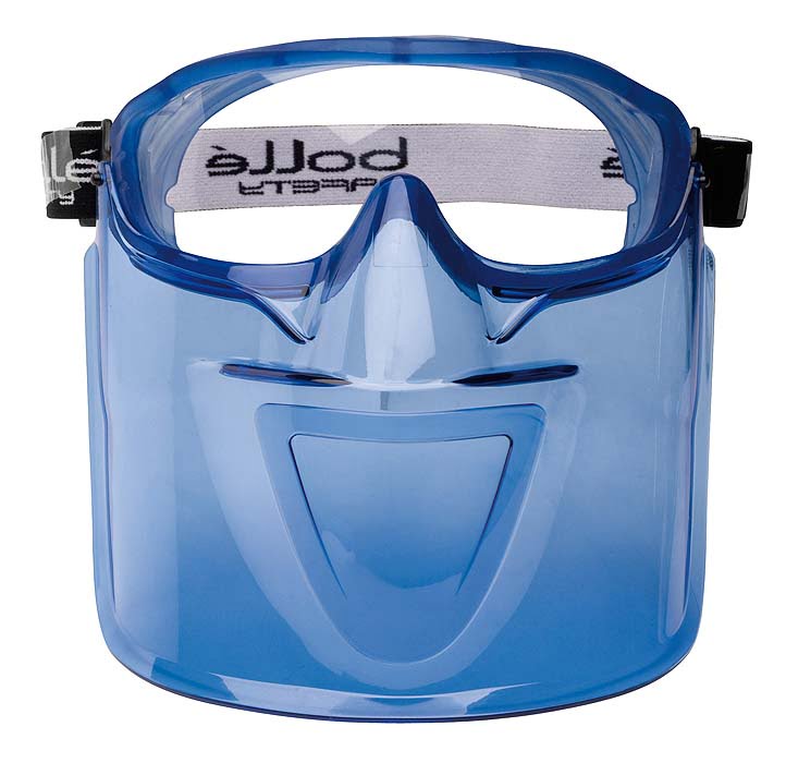 Bolle Atom Safety Goggles with SBR Foam & Mouth Guard 1652831 (Top Vent Closed) (Clear Lens)