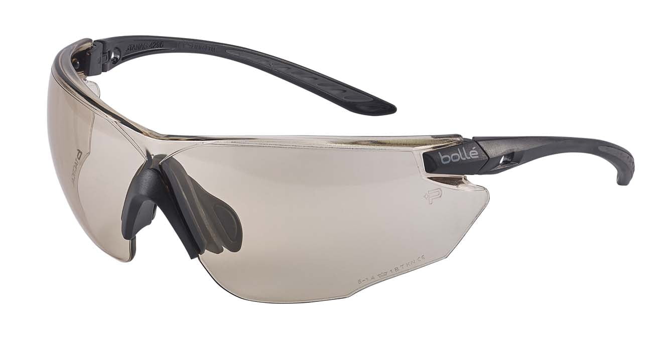 Bolle Combat Tactical Safety Glasses Kit COMBKITN (Black Frame) (Clear, Copper CSP & Smoke Lenses)