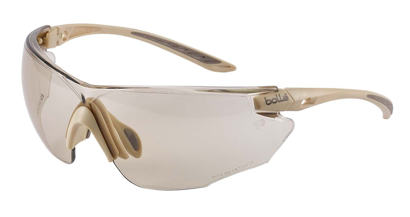 Bolle Combat Tactical Safety Glasses Kit COMBKITS (Sand Frame) (Clear, Copper CSP & Smoke Lenses)