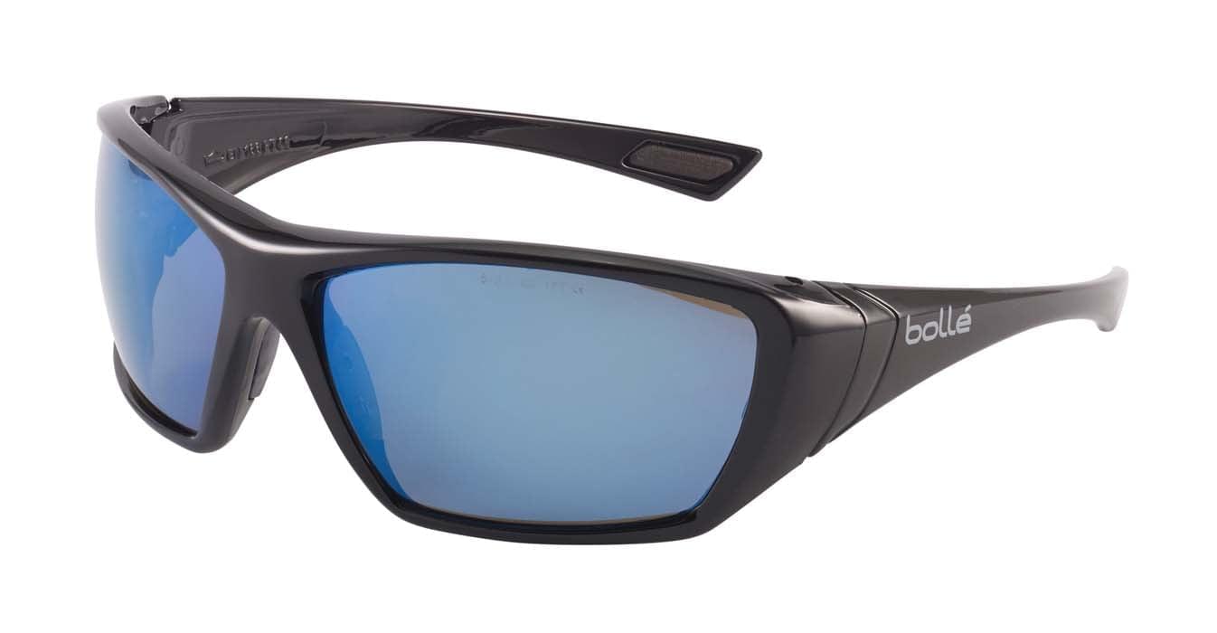 Bolle Hustler Polarised Safety Glasses 1652618 (Blue Mirror Polarised Lenses).