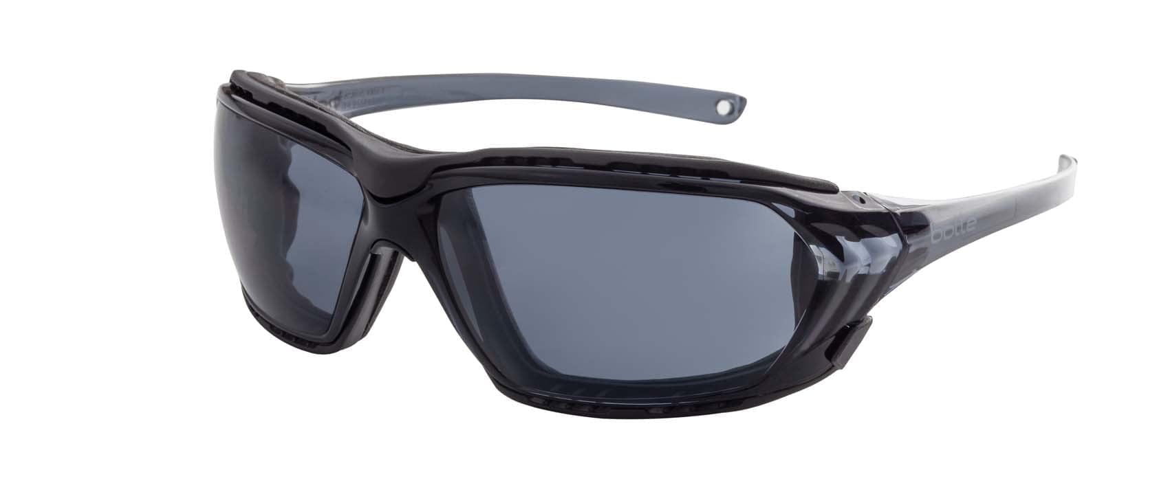 Bolle Prism Seal Safety Glasses with Foam Gasket and Strap 1614402PS (Positive Seal) (Smoke Lenses) (Min Qty 10).