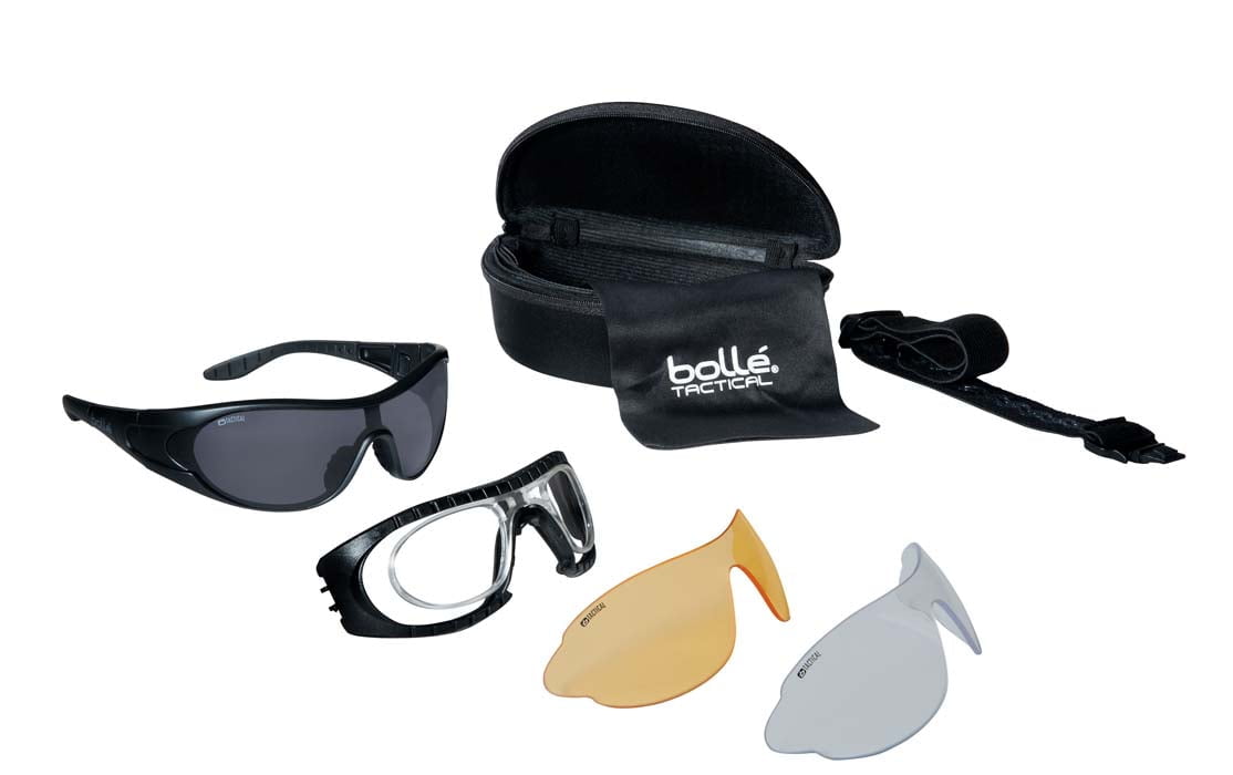 Bolle Raider Tactical Safety Glasses Kit RAIDERKIT (Clear, Amber Yellow & Smoke Lenses)