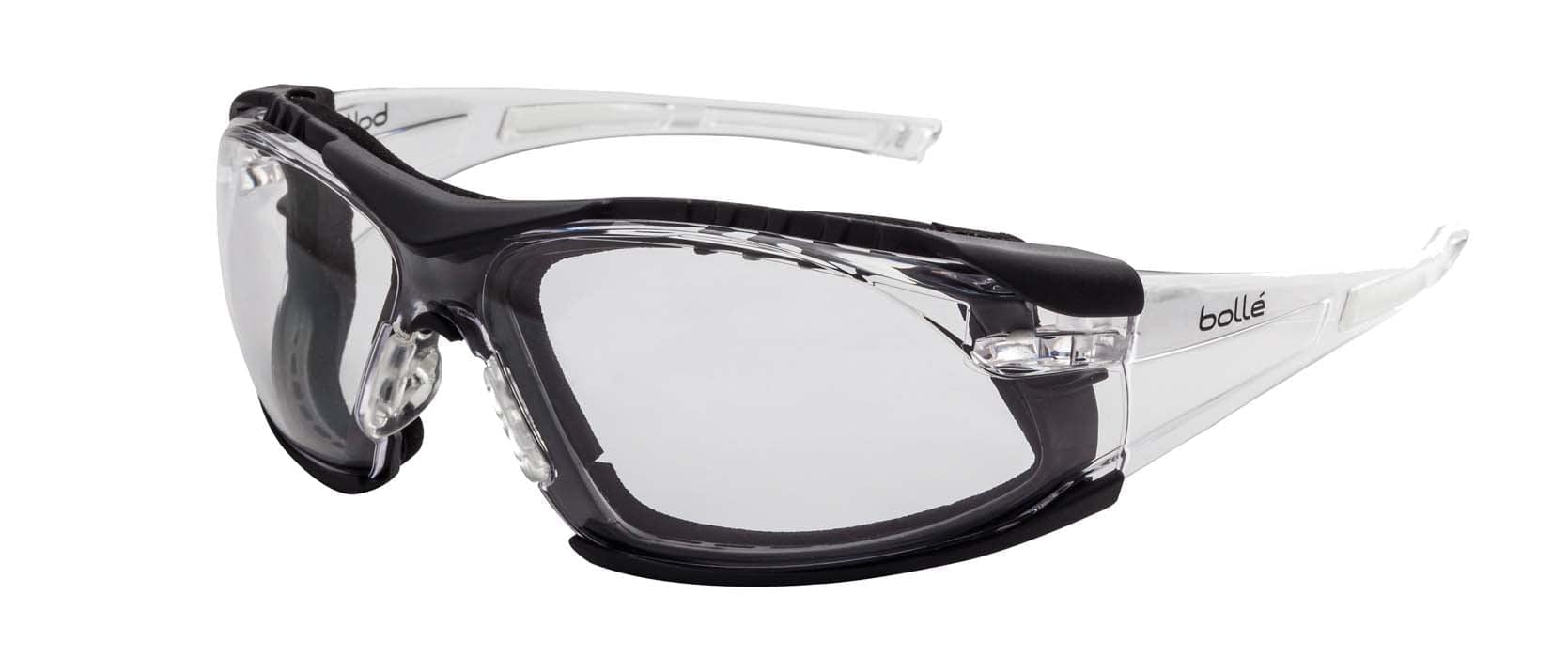 Bolle Rush Seal Safety Glasses with Foam Gasket and Strap 1652301PS (Positive Seal) (Clear Lenses).