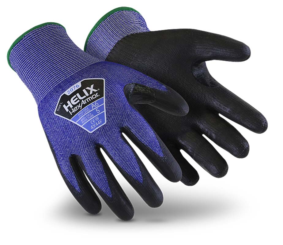HexArmor Helix Blue Safety Gloves 2076 (Cut Level F) (Min Qty 10)