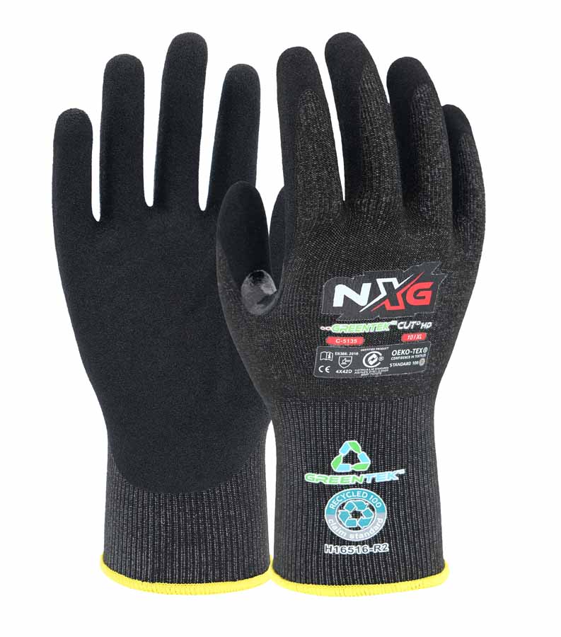 NXG GreenTek Cut D HD Sustainable Cut Resistant Safety Gloves C-5135 (Cut Level D) (Min Qty 12)