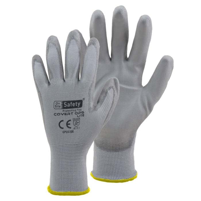 On Site Safety Covert Ops Lite Safety Gloves GPUG (Min Qty 36)