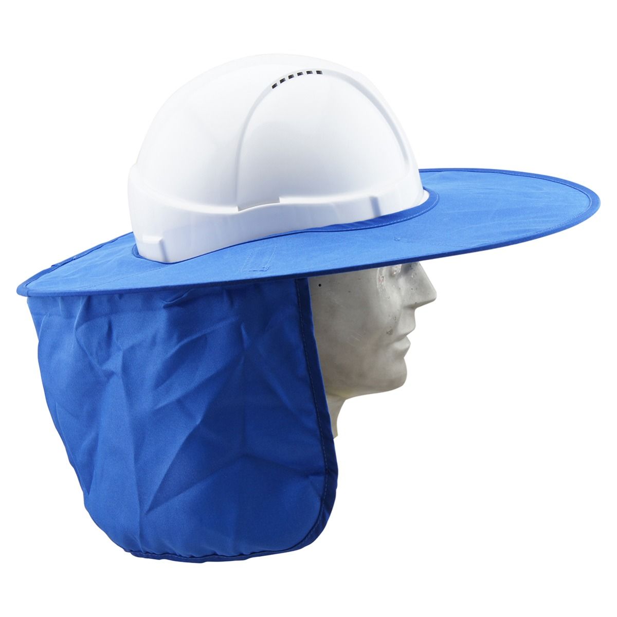 On Site Safety Hard Hat Foldaway Sun Brim with Neck Flap SB1280FBL (Blue)
