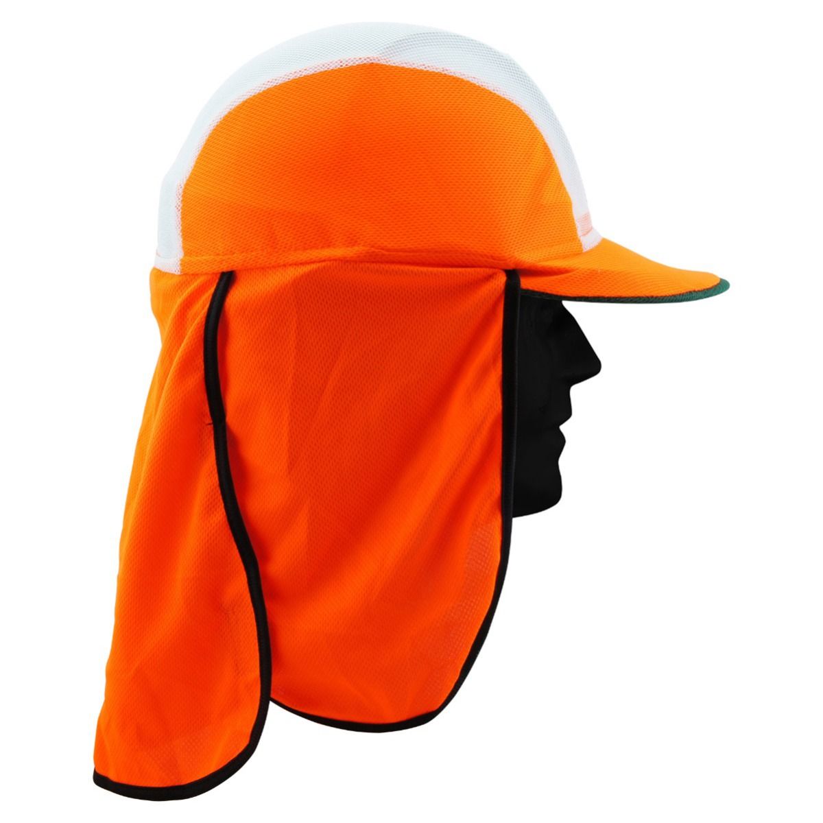 On Site Safety Hard Hat Fit Over Hat with Legionnaire Neck Flap HFONO (Neon Orange)