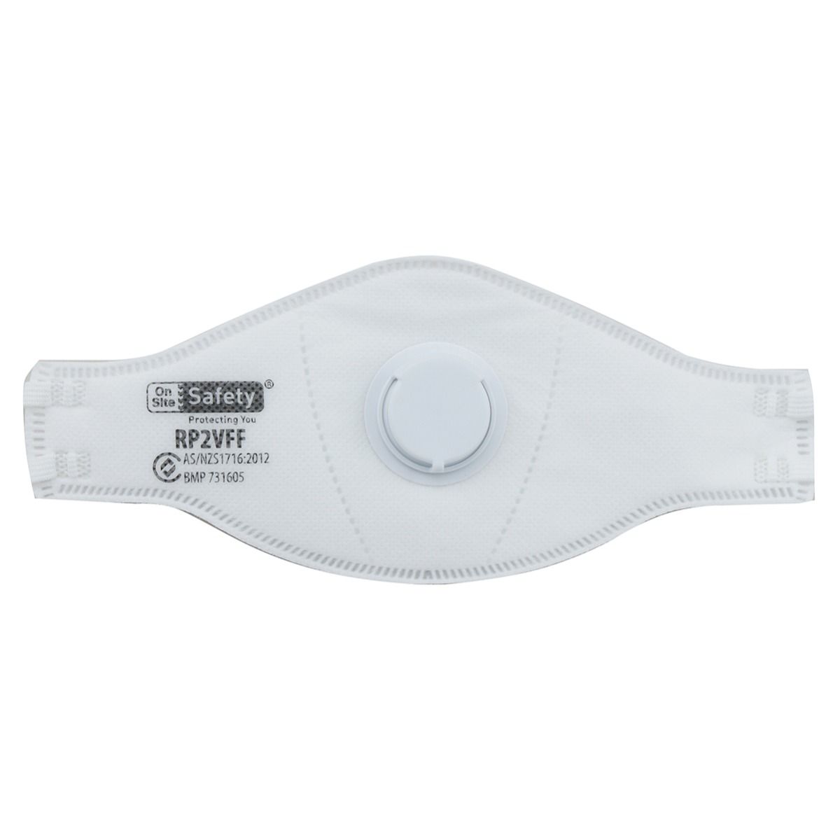 On Site Safety P2 Flat Fold Disposable Respirator Mask with Valve RP2VFF - Box of 10