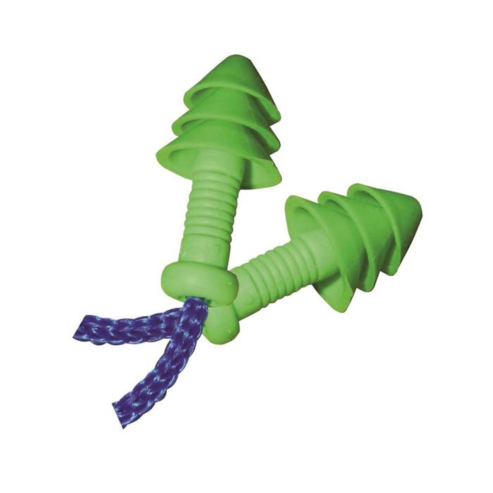 On Site Safety Scrambler Corded Reusable Earplugs RE22GRC (22 dB) (Class 4) - Box of 100 Pairs