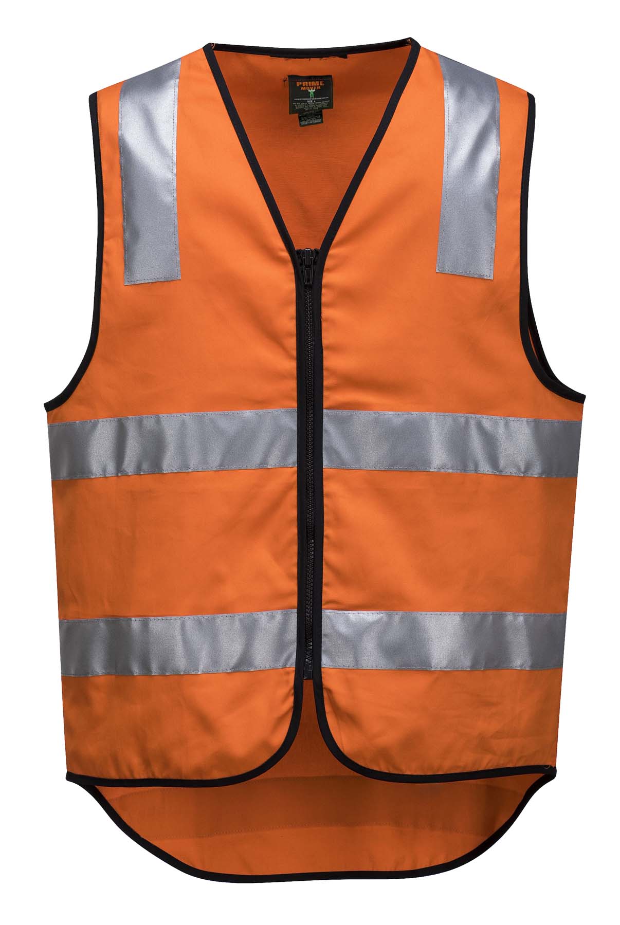 Portwest Unisex Reflective Taped Cotton Hi Vis Vest with Zip MW338 (185 gsm Cotton) (Orange)
