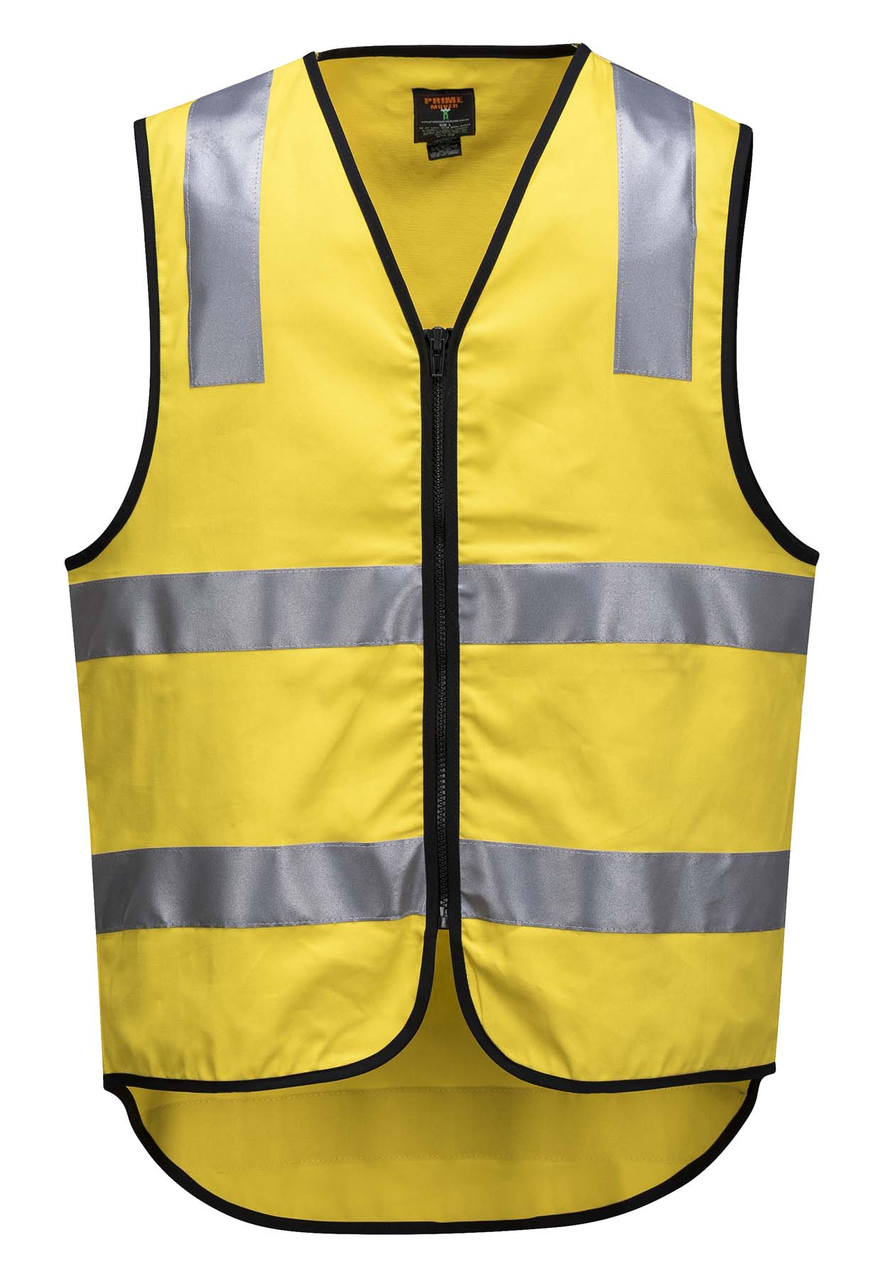 Portwest Unisex Reflective Taped Cotton Hi Vis Vest with Zip MW338 (185 gsm Cotton) (Yellow)