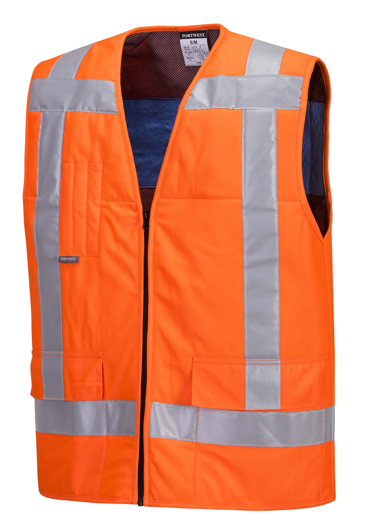 Portwest Unisex Reflective Taped Hi Vis Cooling Vest CV23 (Orange)