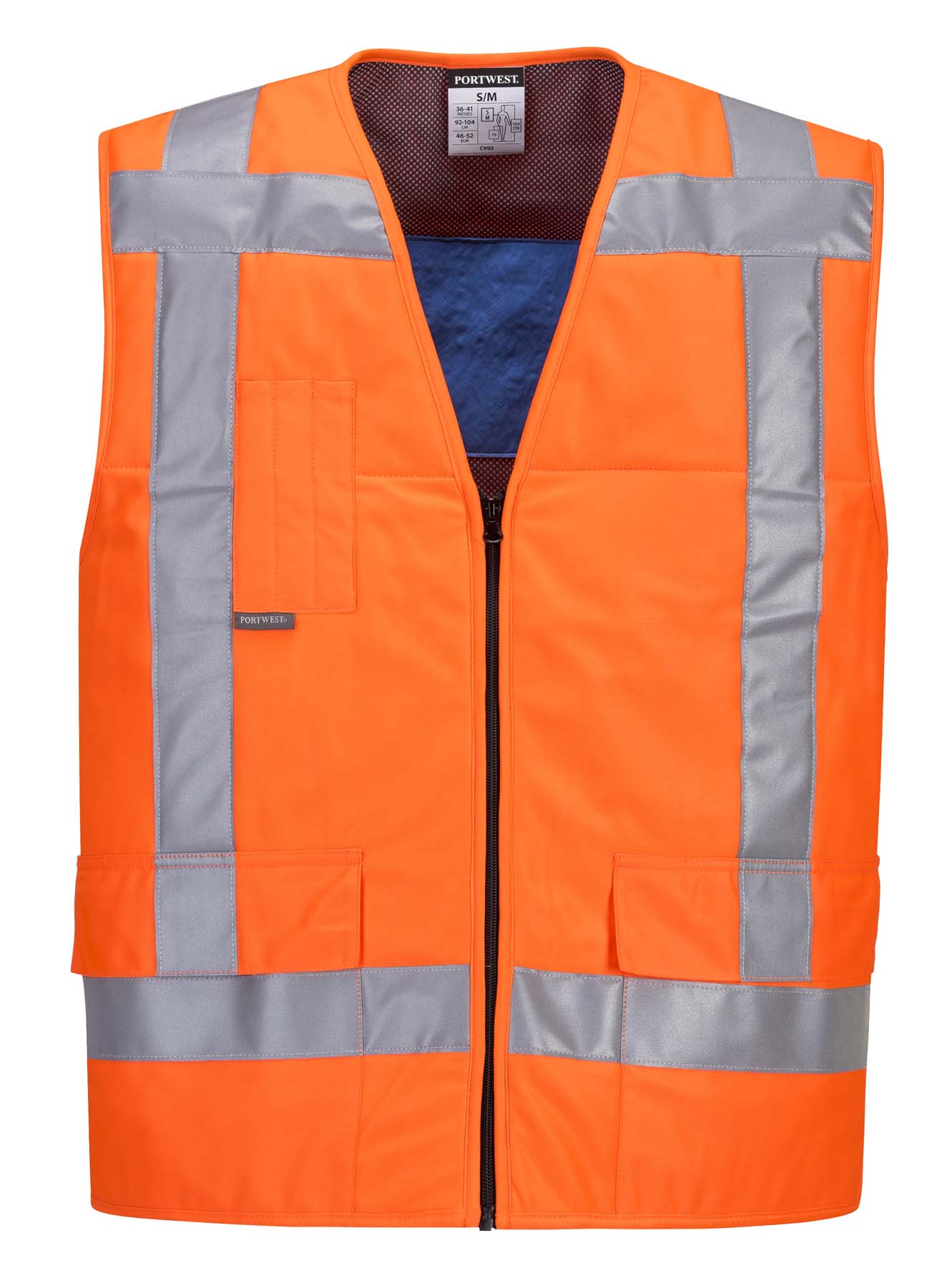 Portwest Unisex Reflective Taped Hi Vis Cooling Vest CV23 (Orange)