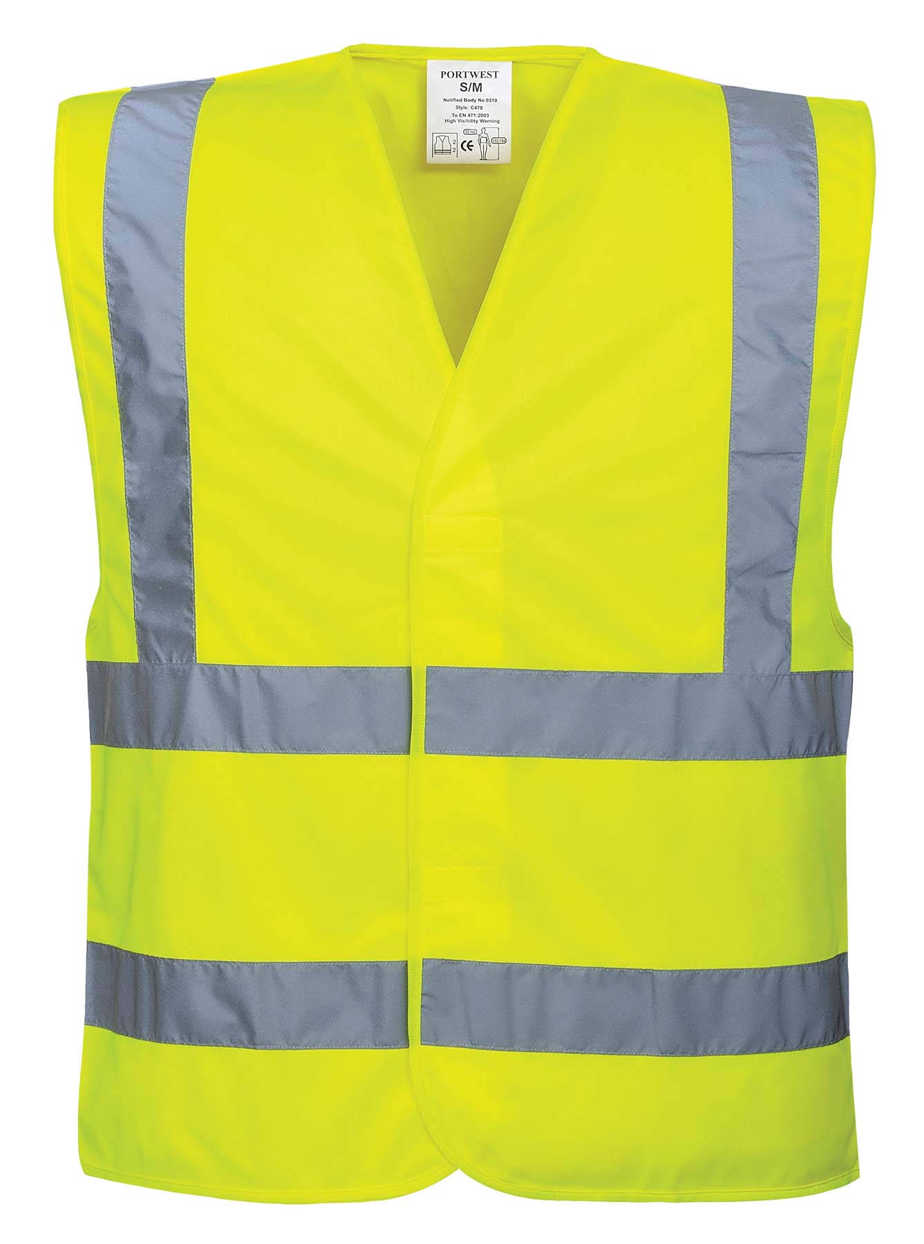 Portwest Unisex Reflective Taped Hi Vis Vest C470 (Yellow)