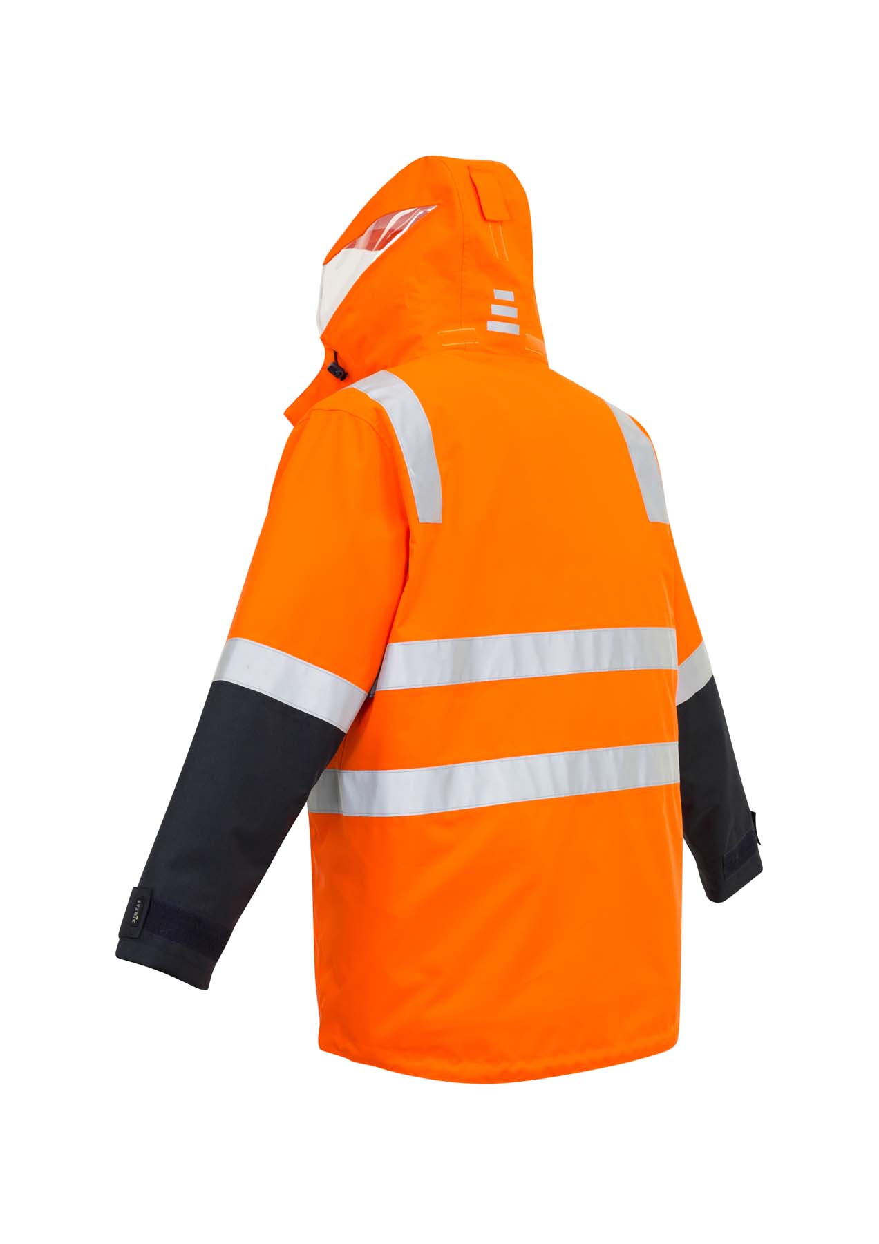 Syzmik Men's 4 in 1 Reflective Taped Hi Vis Waterproof Jacket ZJ532 (Orange/Navy)