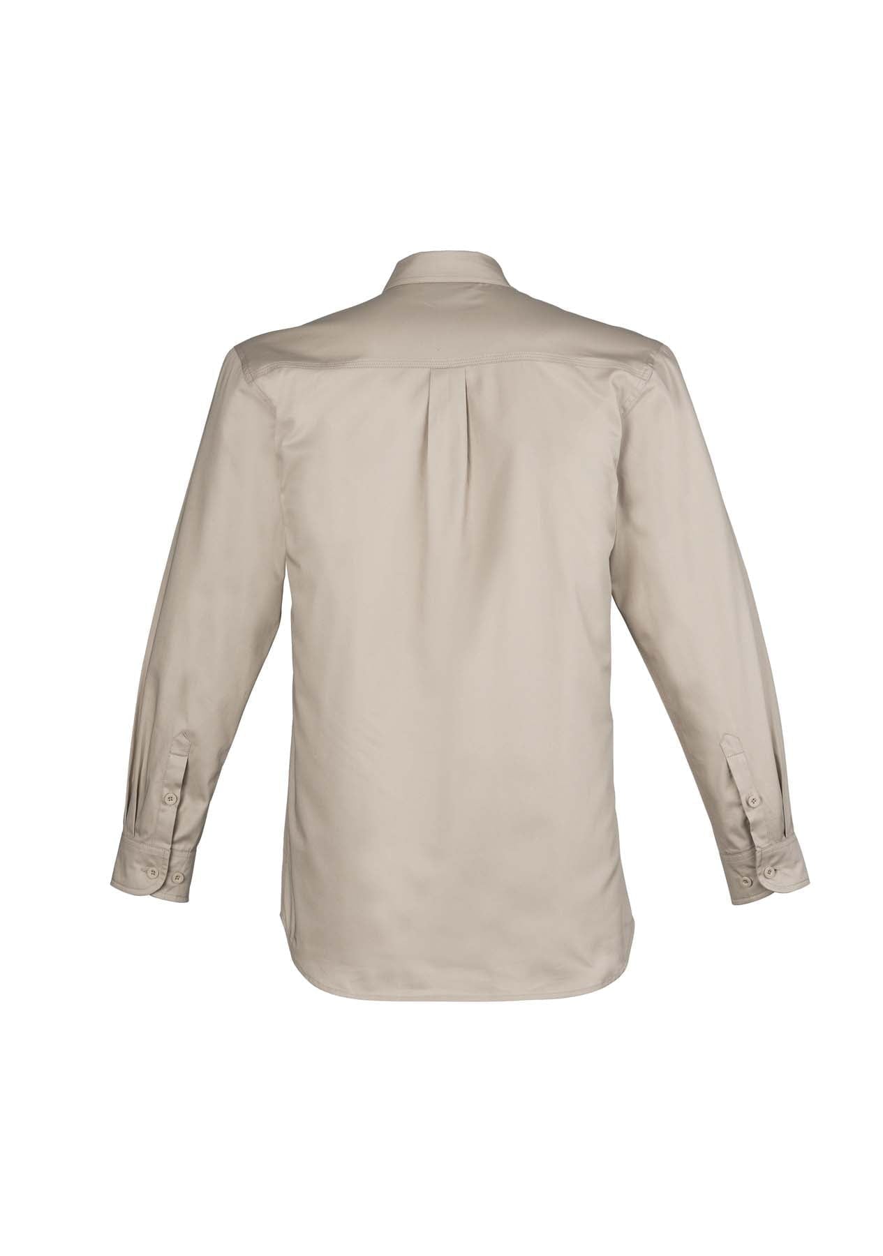 Syzmik Men's Lightweight Tradie Long Sleeve Work Shirt ZW121 (145 gsm Cotton Twill) (Sand)