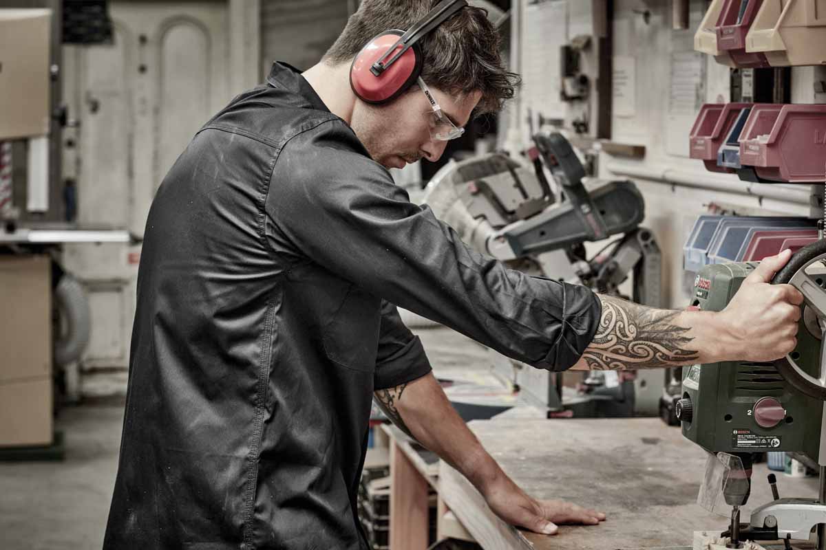 Syzmik Men's Lightweight Tradie Long Sleeve Work Shirt ZW121 (145 gsm Cotton Twill) (Grey)