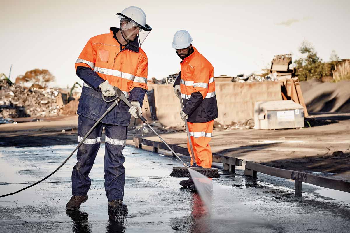 Syzmik Men's Storm Reflective Taped Hi Vis Waterproof Jacket ZJ350 (Orange/Navy)