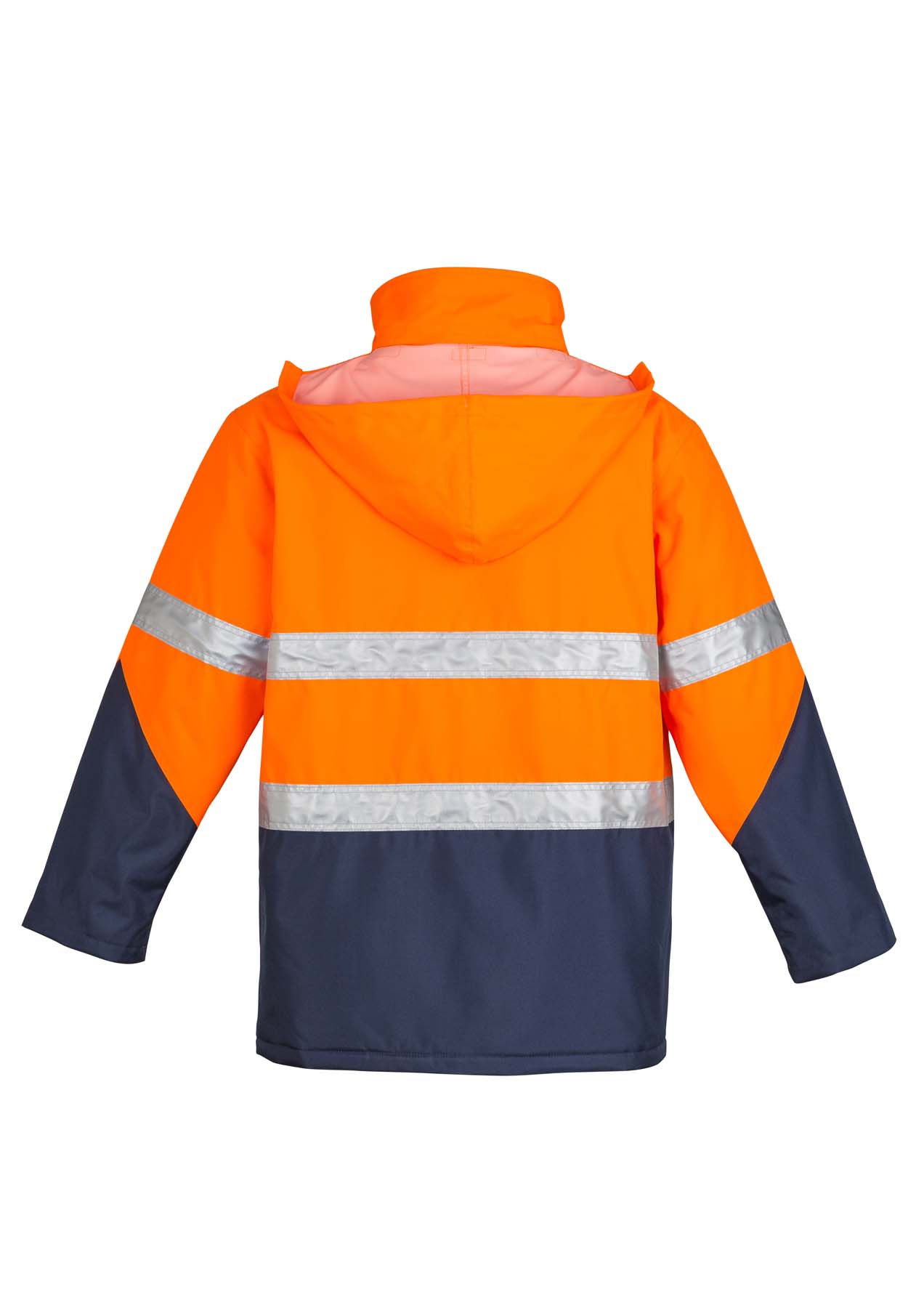 Syzmik Men's Storm Reflective Taped Hi Vis Waterproof Jacket ZJ350 (Orange/Navy)
