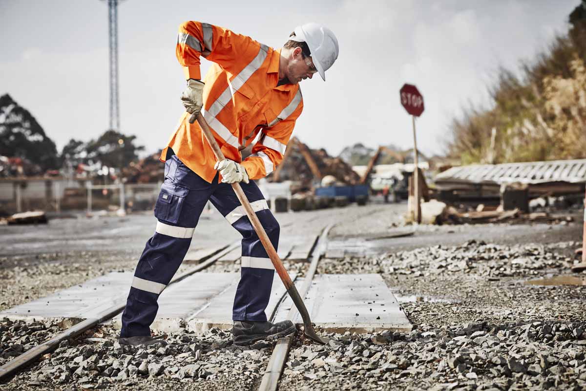 Syzmik Men's X Back Reflective Taped Long Sleeve Hi Vis Shirt ZW690 (150 gsm Cotton Twill) (Orange)