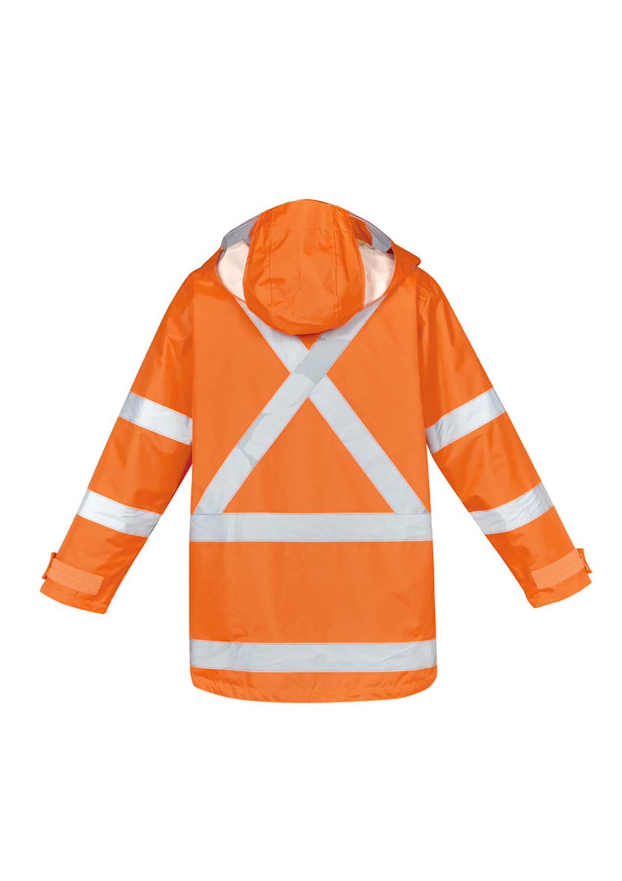 Syzmik Men's X Back Reflective Taped Hi Vis Waterproof Jacket ZJ616 (Orange/Navy)