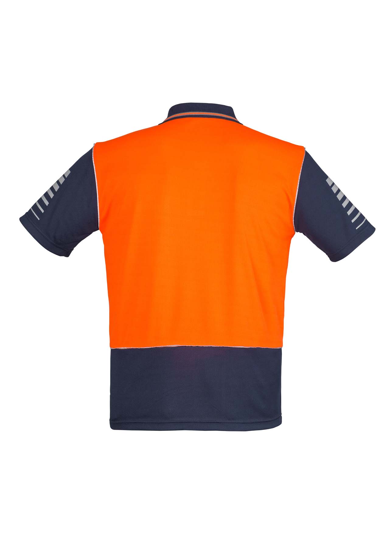 Syzmik Men's Zone Hi Vis Polo Shirt ZH236 (175 gsm Polyester) (Orange/Navy)