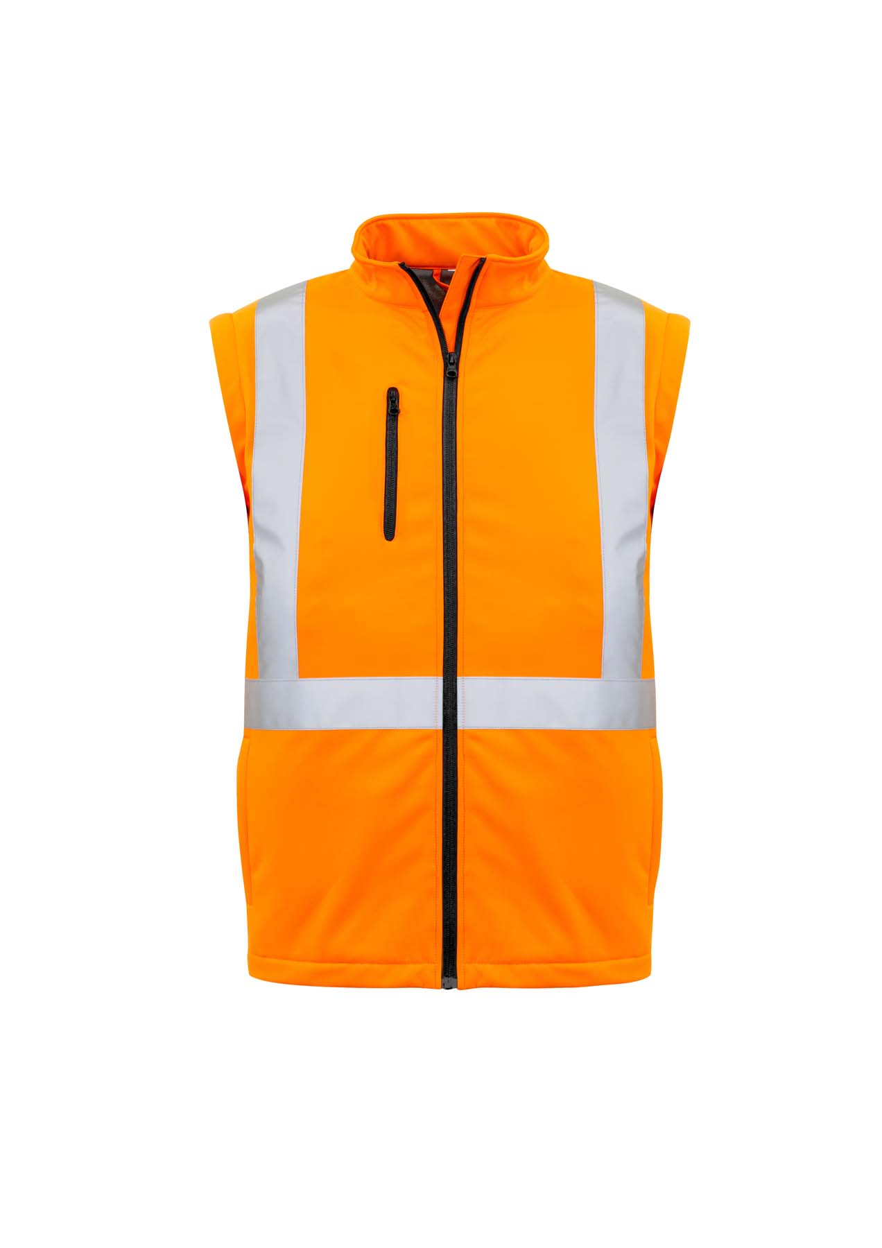Syzmik Unisex 2 in 1 X Back Reflective Taped Hi Vis Softshell Jacket ZJ680 (Orange)