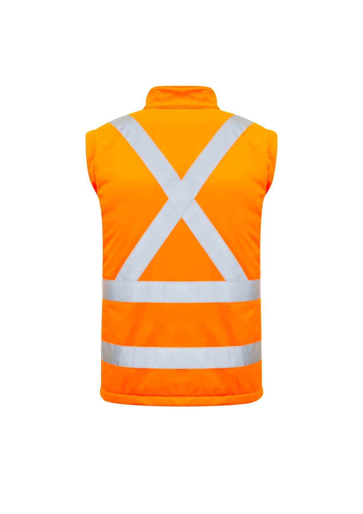 Syzmik Unisex 2 in 1 X Back Reflective Taped Hi Vis Softshell Jacket ZJ680 (Orange)