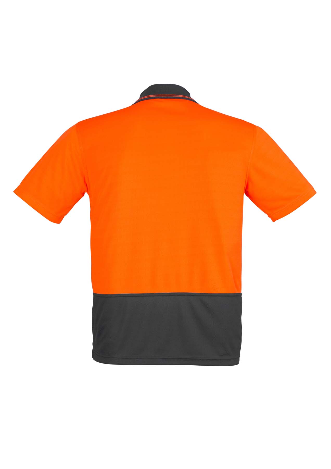 Syzmik Unisex Basic Hi Vis Polo Shirt ZH231 (175 gsm Polyester) (Orange/Charcoal)