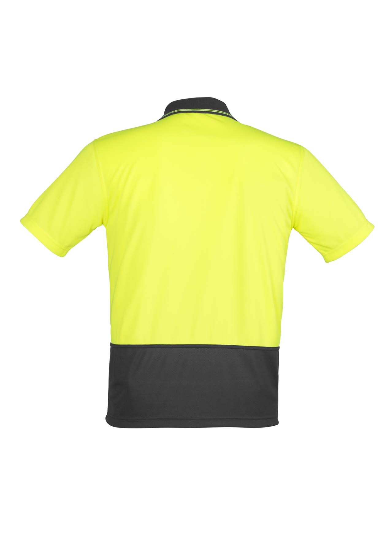 Syzmik Unisex Basic Hi Vis Polo Shirt ZH231 (175 gsm Polyester) (Yellow/Charcoal)