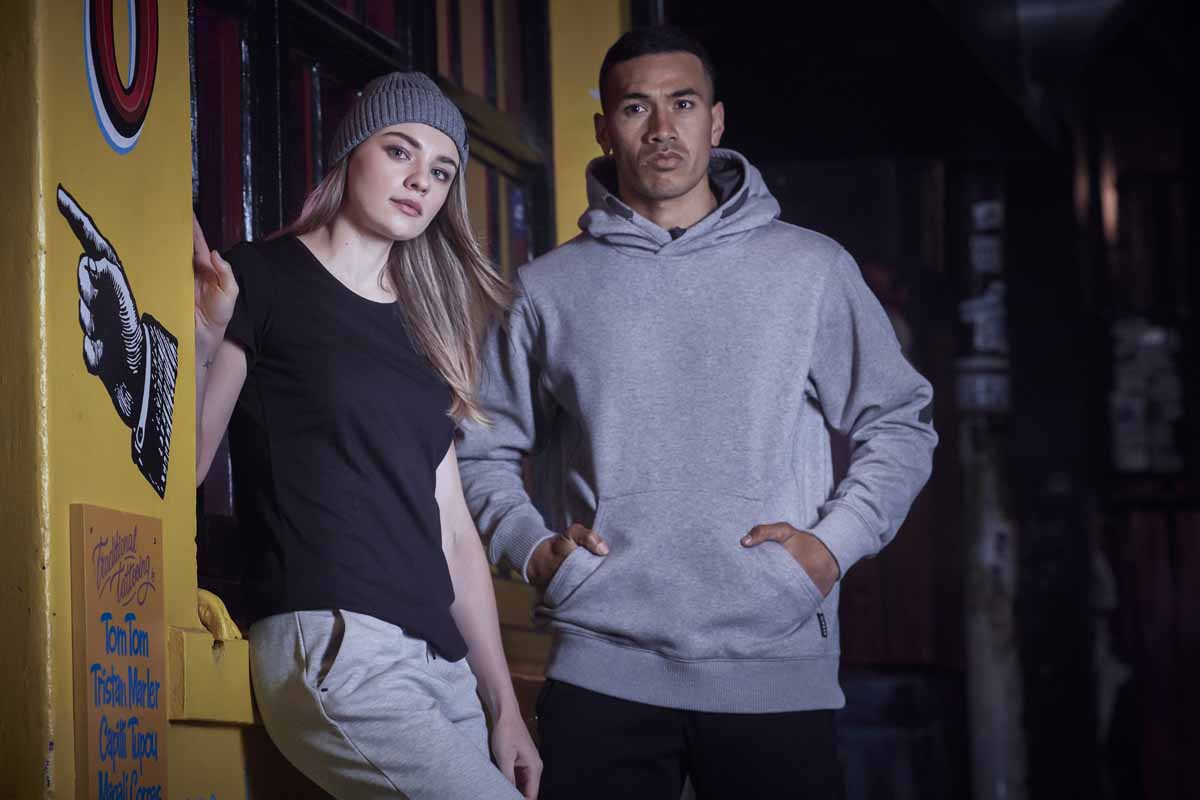 Syzmik Unisex Multi Pocket Work Hoodie ZT467 (320 gsm Cotton / Polyester) (Black/Charcoal)