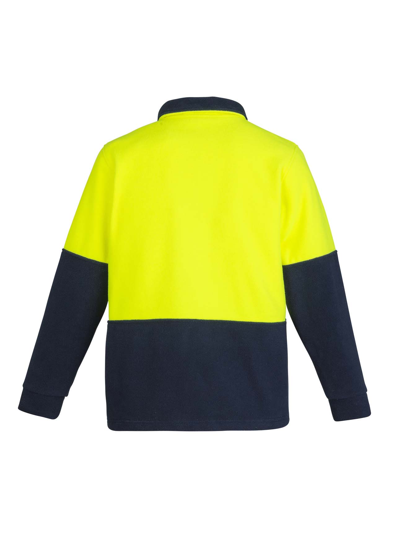 Syzmik Unisex Polar Fleece Half Zip Hi Vis Jumper ZT460 (390 gsm Polyester Fleece) (Yellow/Navy)