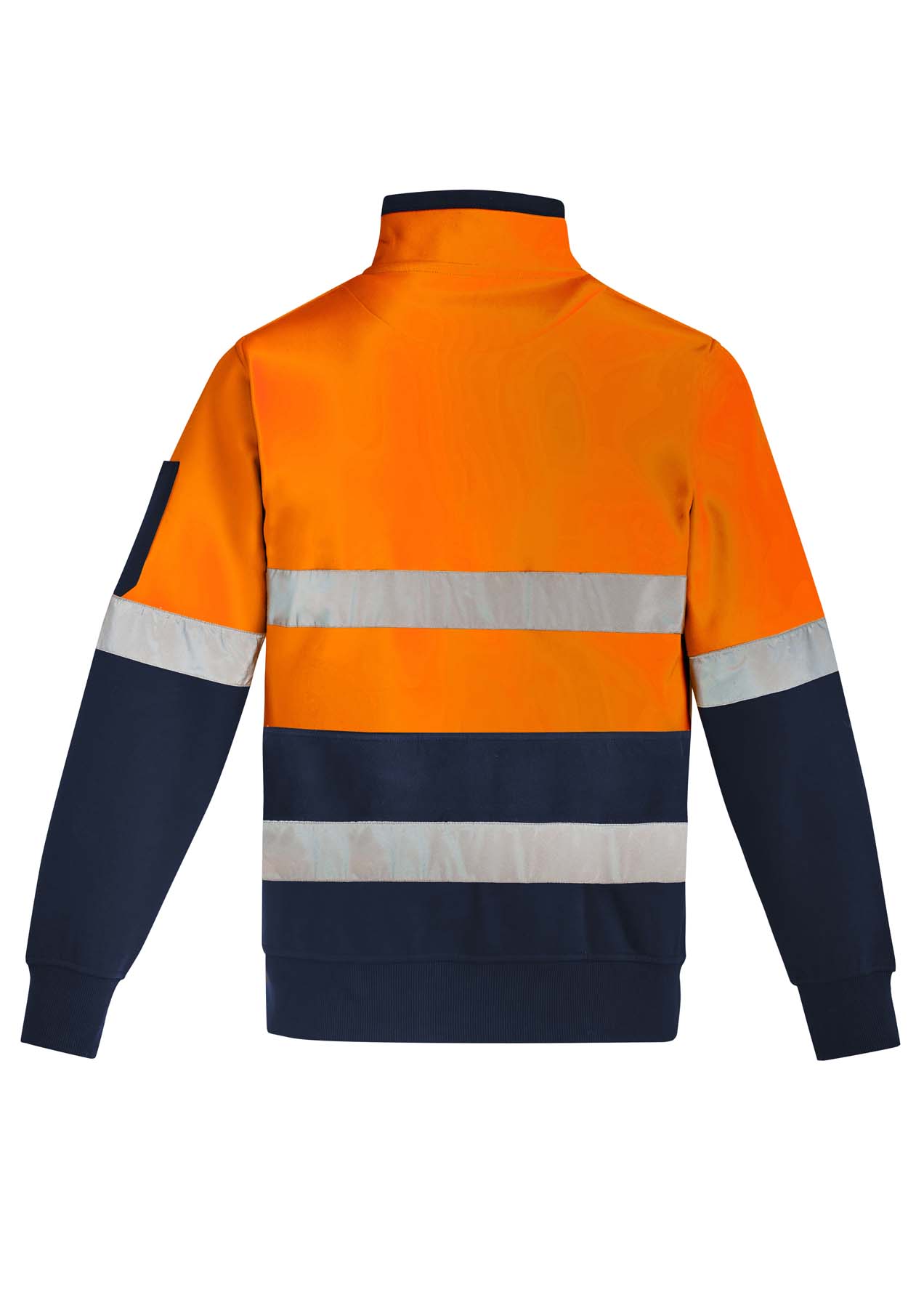 Syzmik Unisex Reflective Taped Half Zip Hi Vis Jumper ZT567 (320 gsm Polyester) (Orange/Navy)