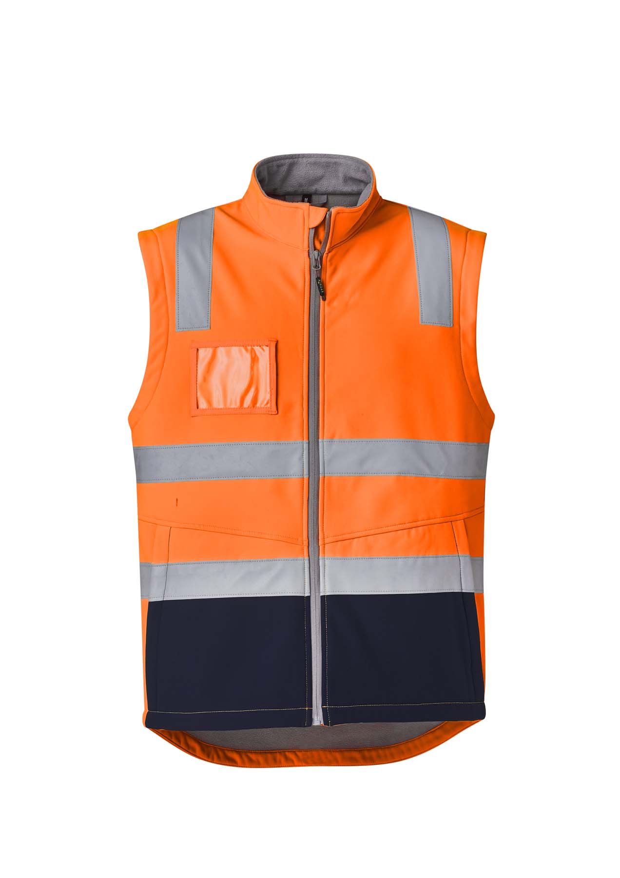 Syzmik Unisex Reflective Taped Hi Vis Softshell Vest ZV426 (Orange/Navy)