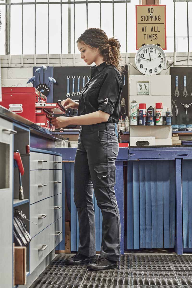 Syzmik Women's Rugged Cooling Cargo Work Pants ZP704 (240 gsm Cotton Ripstop) (Navy)