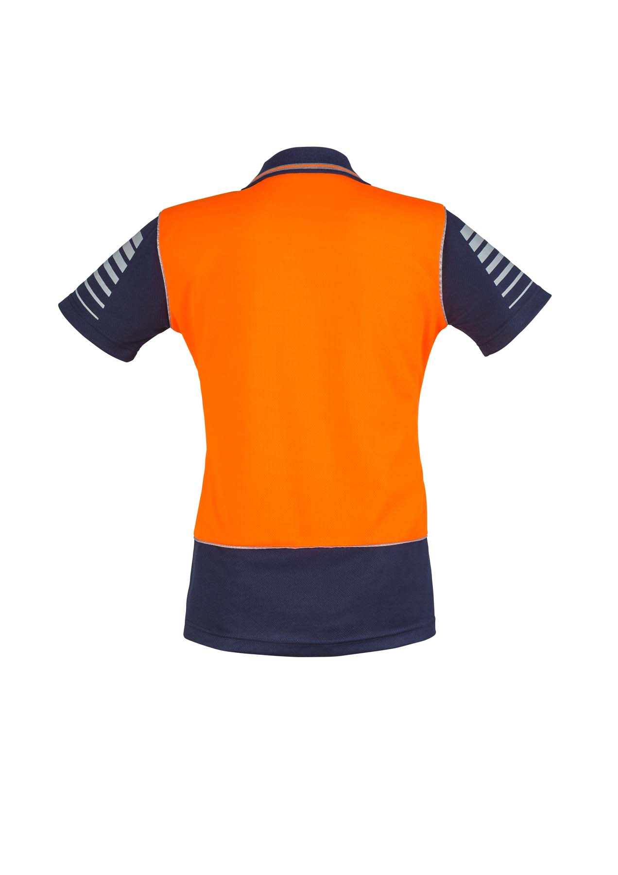 Syzmik Women's Zone Hi Vis Polo Shirt ZHL236 (175 gsm Polyester) (Orange/Navy)