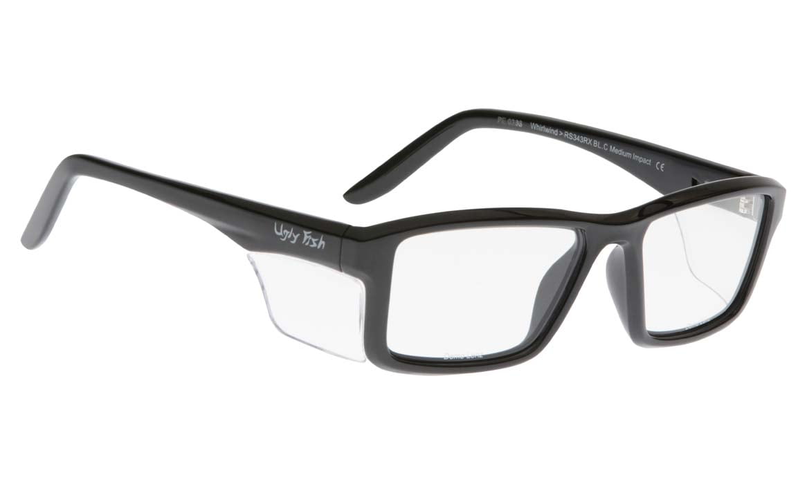 Bundle Ugly Fish Whirlwind Gloss Black (Prescription Safety Glasses Frame & Lenses Package)