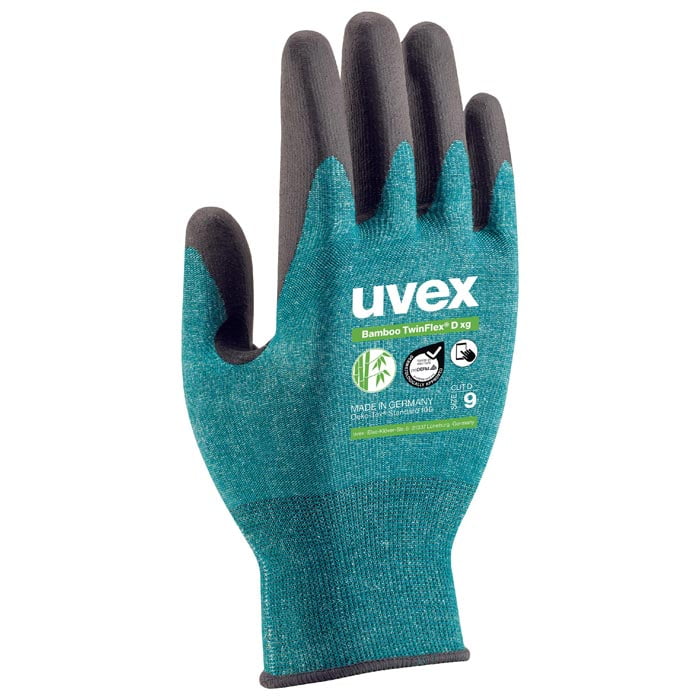 uvex Bamboo TwinFlex D XG Sustainable Cut Resistant Safety Gloves 60090 (Cut Level D) (Min Qty 10)