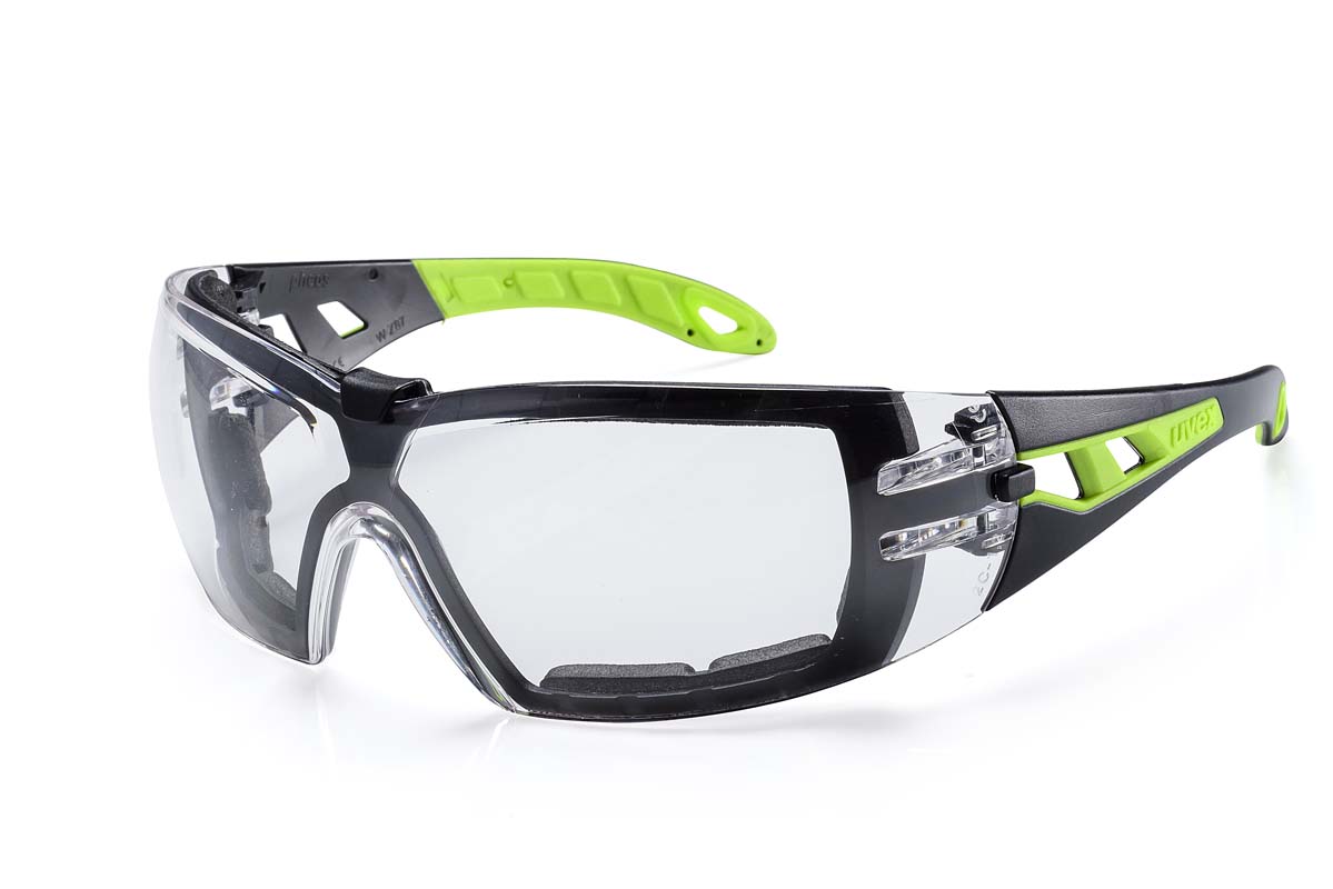 uvex Pheos Guard Safety Glasses with Foam Guard 9192-305G (Positive Seal) (Clear Lenses) (Anti-Scratch & Anti-Fog Coating)