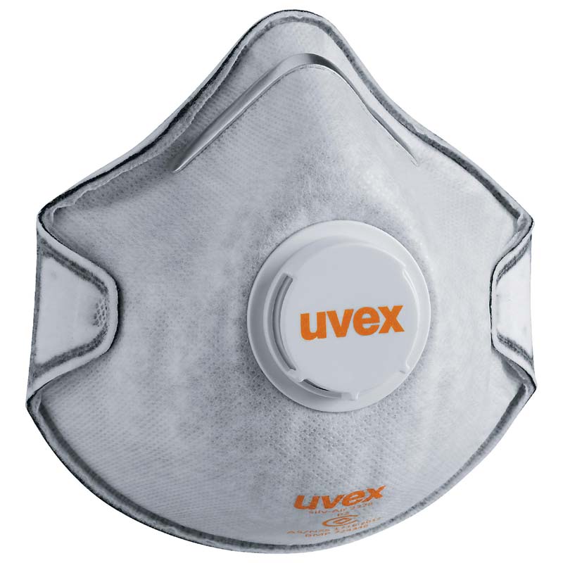 uvex silv-Air P2 and Activated Carbon Layer Moulded Disposable Respirator with Valve 8732-228 (Box of 15)