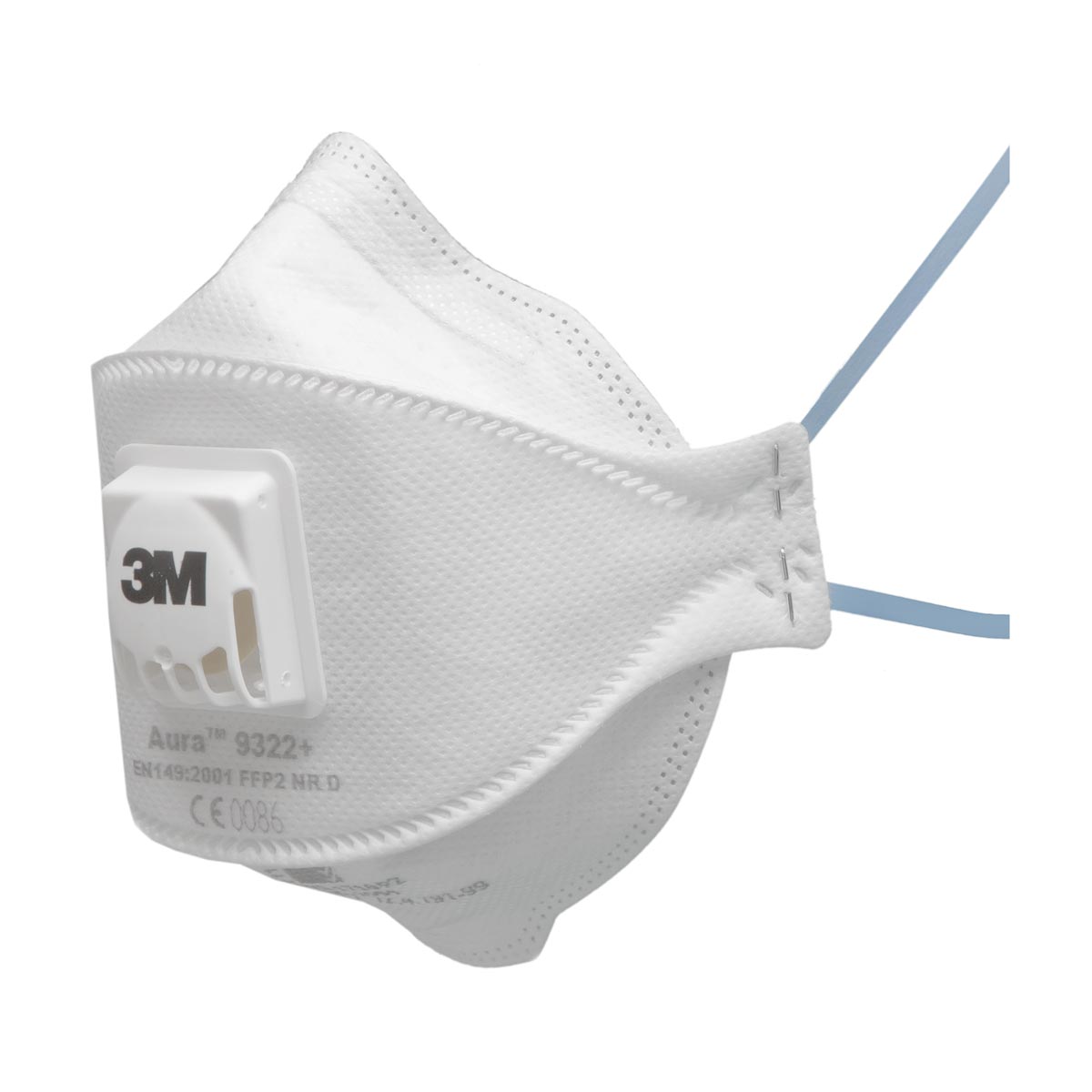 3M Aura P2 Flat Fold Particulate Disposable Respirator with Valve 9322A+ (Box of 10)