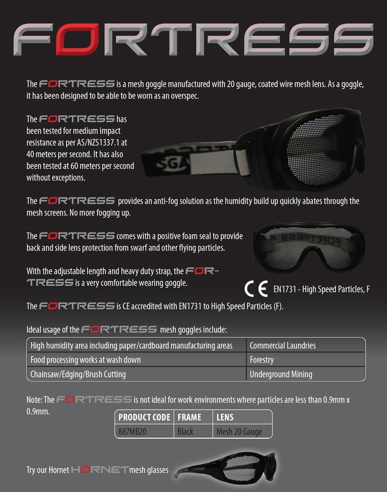 Jack Armour Fortress Mesh Safety Goggles 887MB20