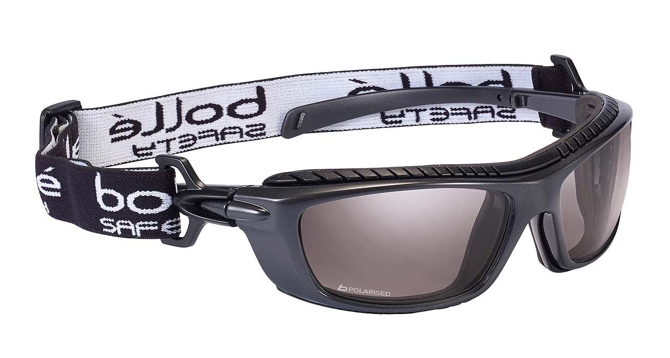 Bolle Baxter Polarised Safety Glasses with Foam Gasket 1678107 (Positive Seal) (Polarised Smoke Lenses)