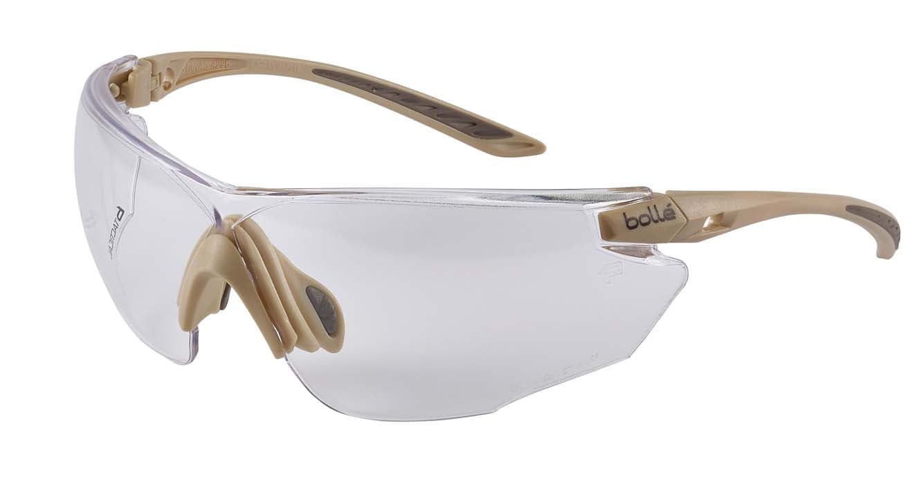 Bolle Combat Tactical Safety Glasses Kit COMBKITS (Sand Frame) (Clear, Copper CSP & Smoke Lenses)