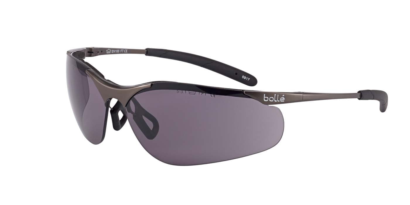 Bolle Contour Metal Safety Glasses CONTMPSF (Smoke Lenses) (Min Qty 10)