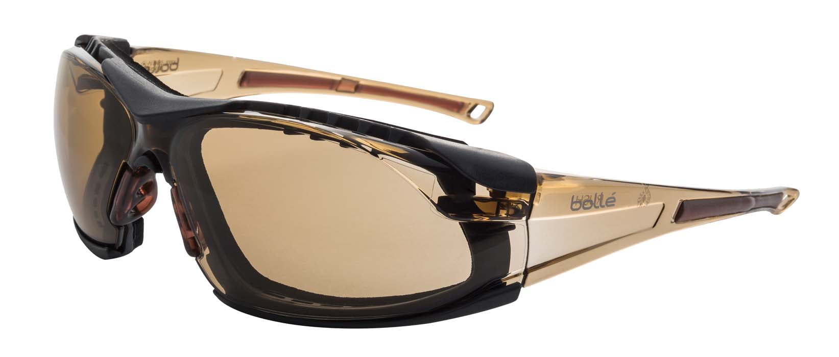 Bolle Rush Seal Safety Glasses with Foam Gasket and Strap 1652310PS (Positive Seal) (Smoke Lenses) (Min Qty 10)