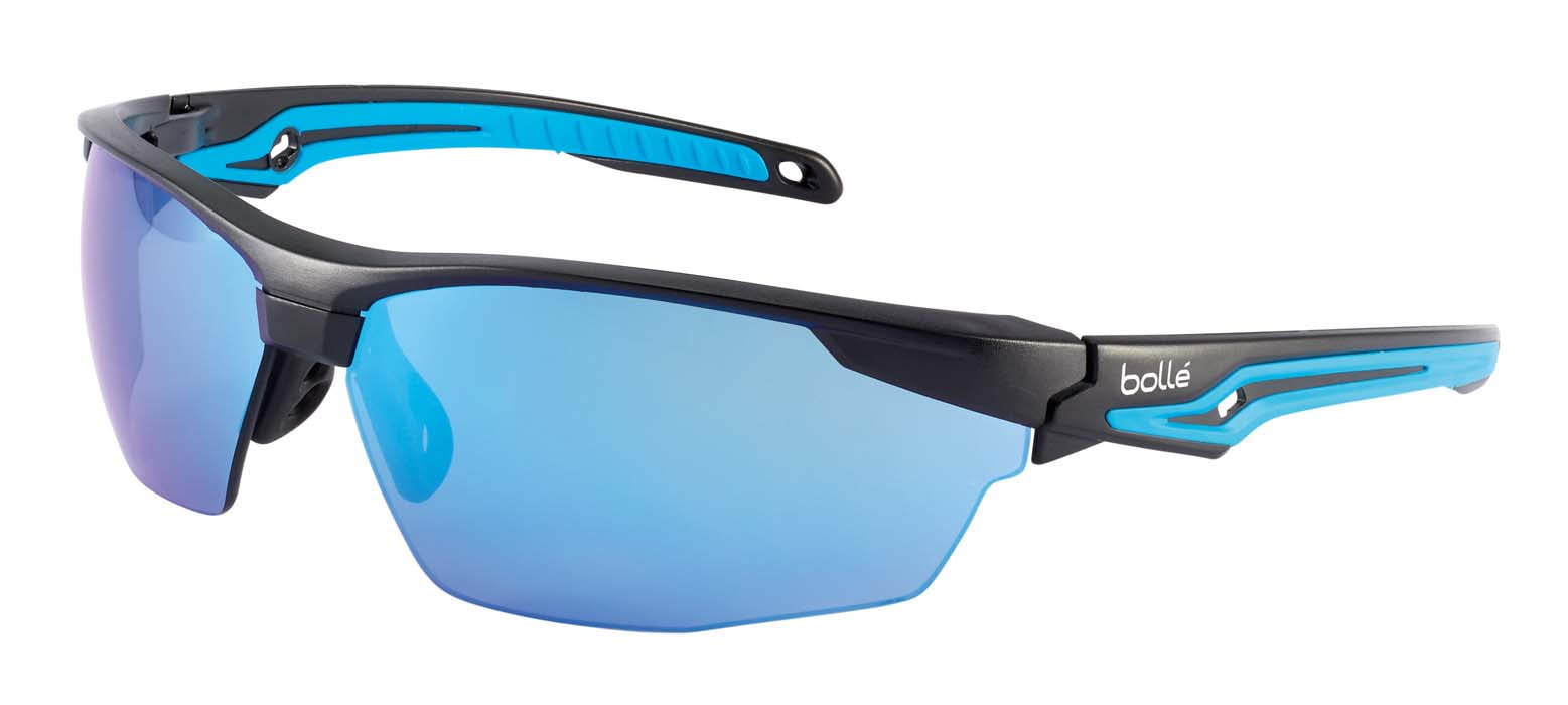 Bolle Tryon Safety Glasses TRYOFLASH (Cobalt Blue Flash Mirror Lenses)